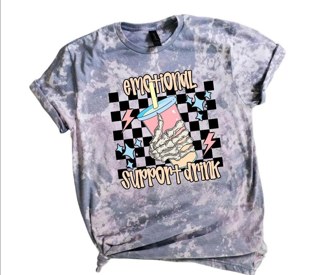 Emotional Support Drink Bleached Tee