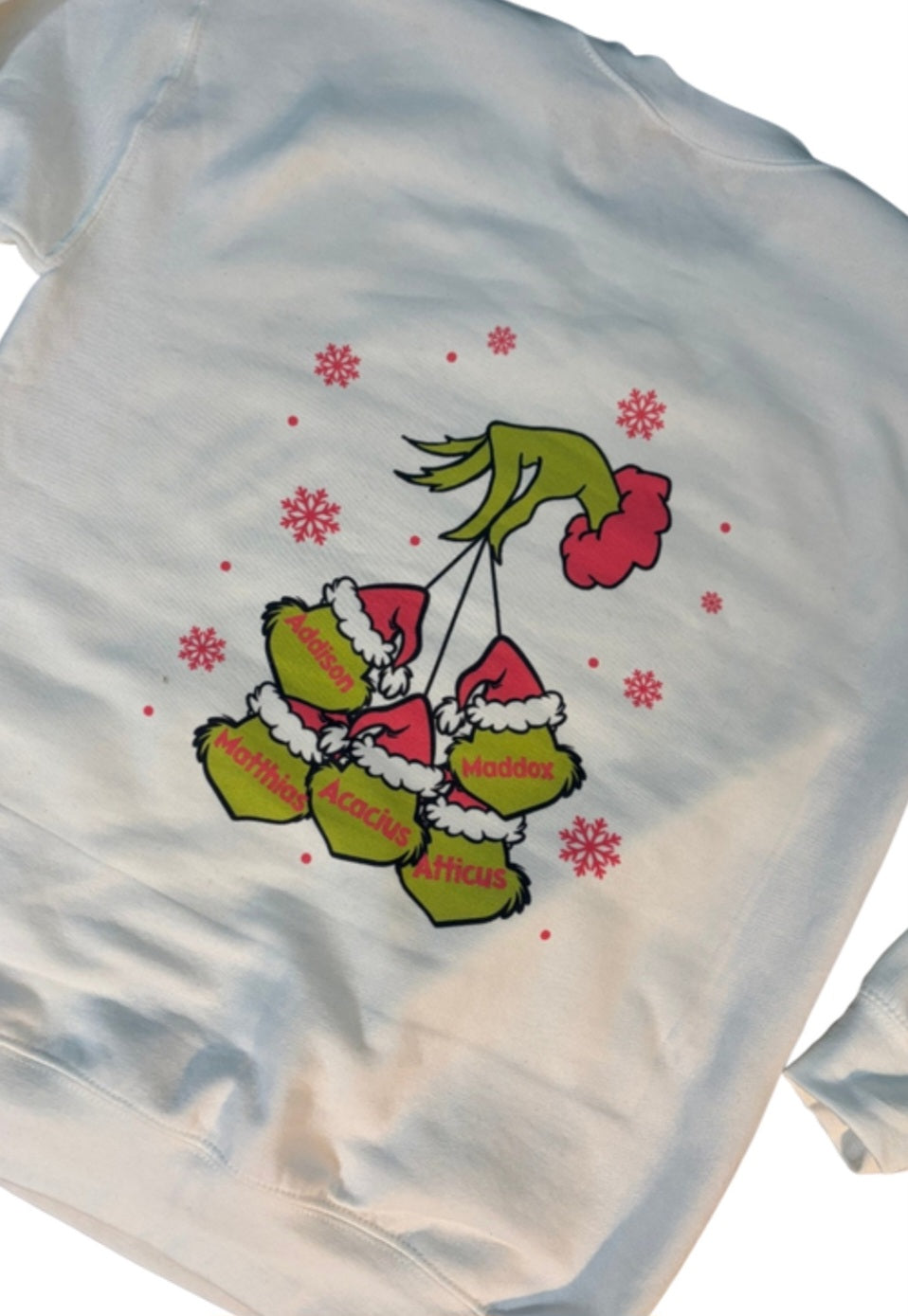 Grinch Sweatshirt with Custom Names