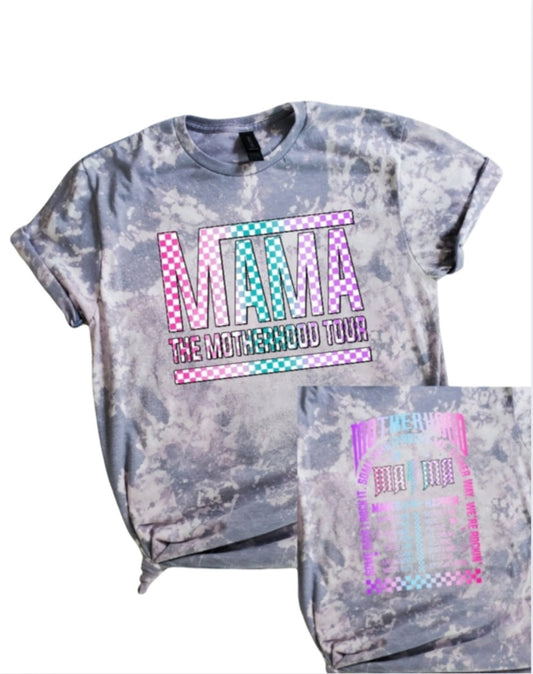 Mama Front and Back Print Bleached Tee