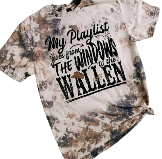 My Playlist Cowhide Bleached tee