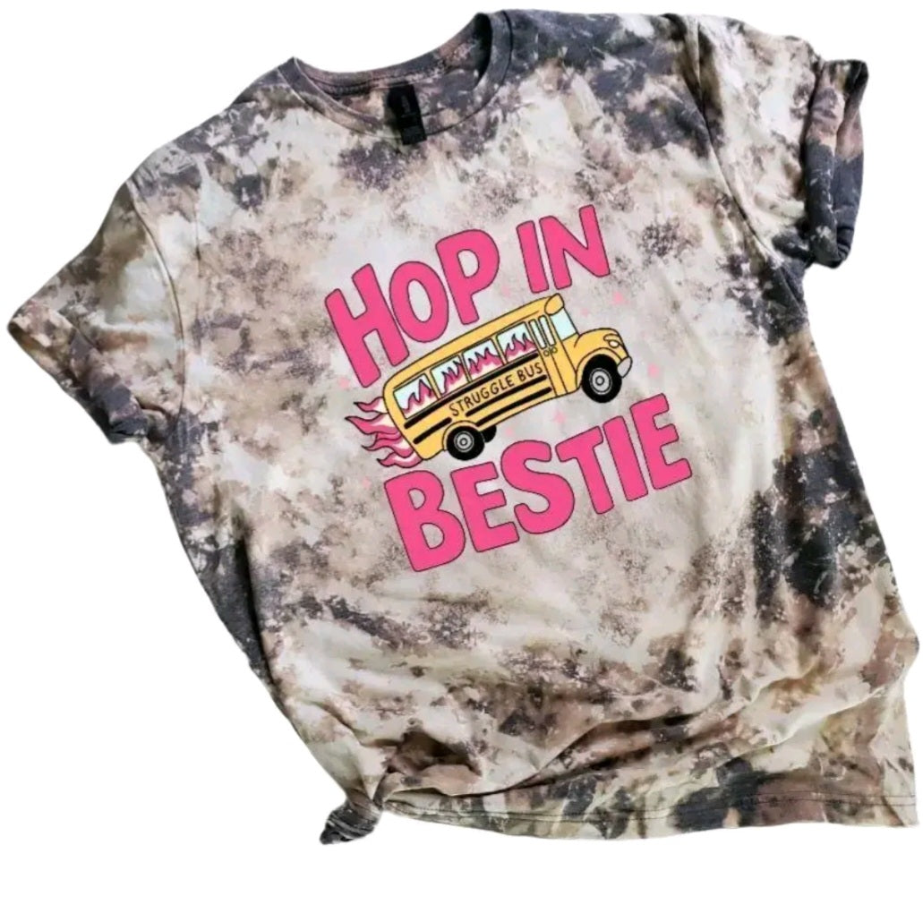 Hope In Struggle Bus Bestie Bleached Tee