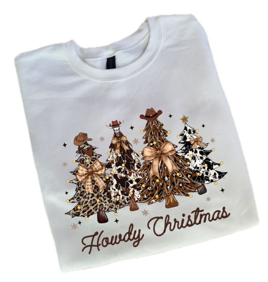 Howdy Christmas Tree Preppy Sweatshirt