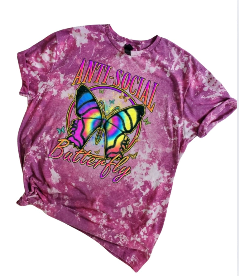 Anti Social Butterfly Bleached tee