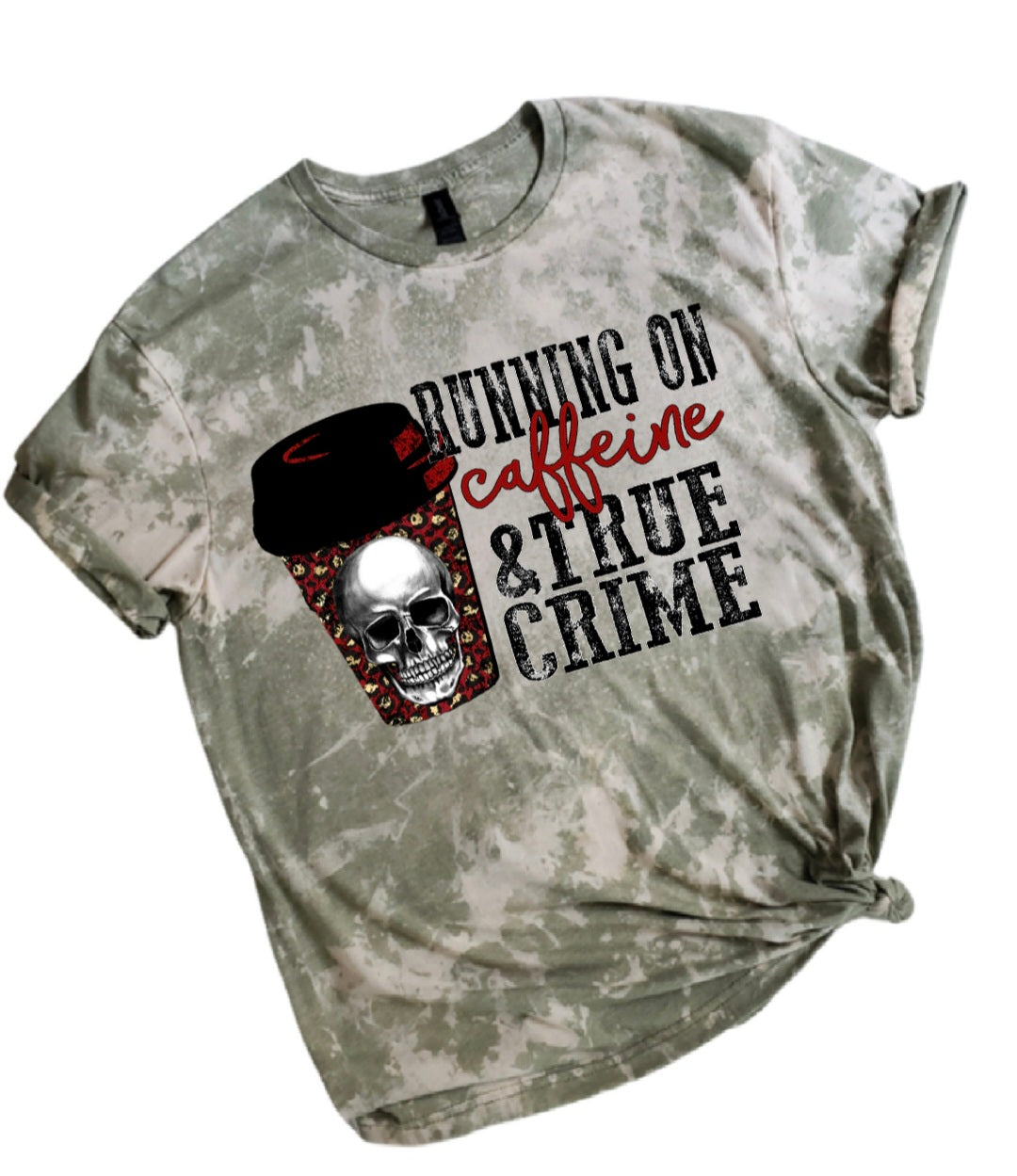 Running On Caffeine & True Crime Bleached Tee