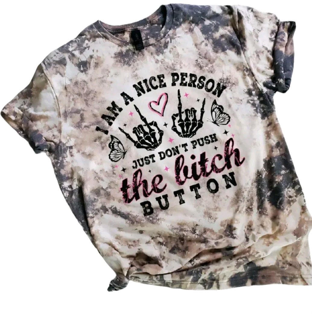 Bitch Button Bleached Tee