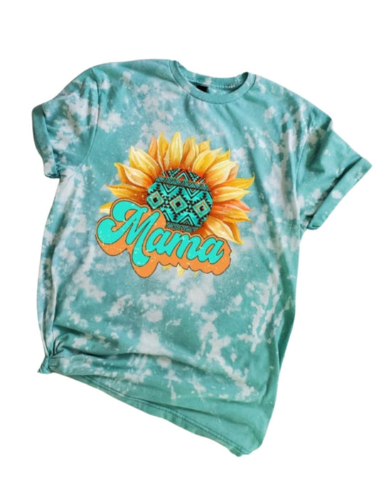 Mama Sunflower Bleached Tee