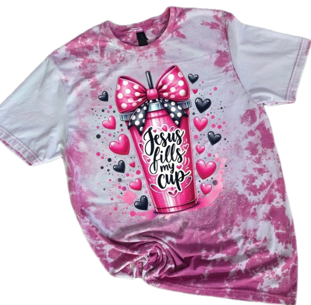 Jesus Fills My Cup Bleached Tee