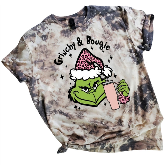 Grinchy and Bougie Bleached Tee