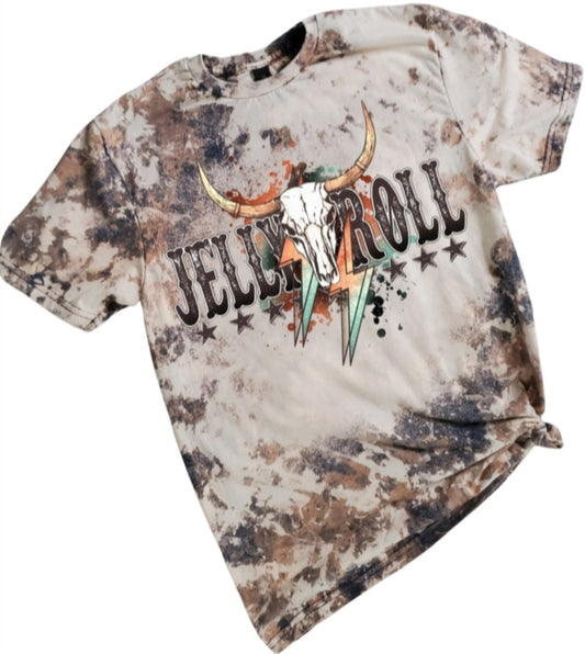 Jelly Roll Cowhide Bleached tee