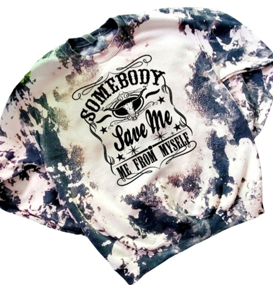 Somebody Save Me Bleached Sweatshirt