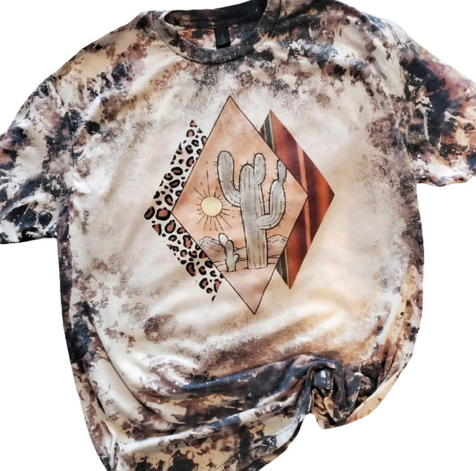 Western Cactus Bleached Tee