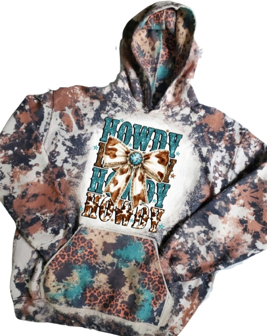 Howdy Howdy Howdy Cowhide Bleached Hoodie