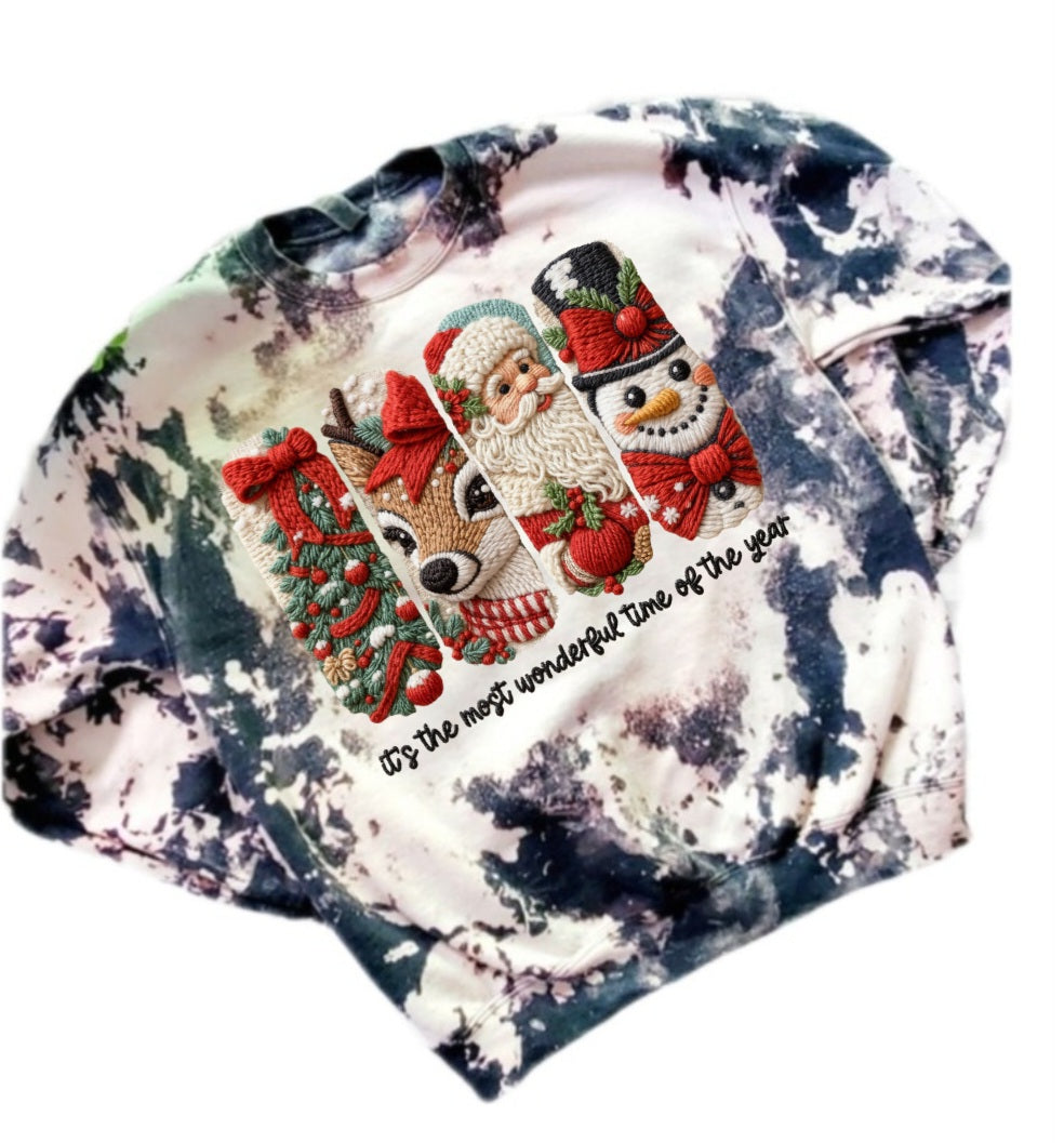 It's The Most Wonderful Time Of The Year Preppy Bleached Sweatshirt