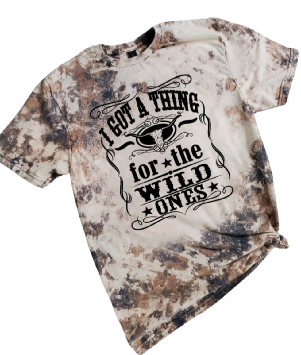 I Got A Thing For The Wild Ones Cowhide Bleached tee