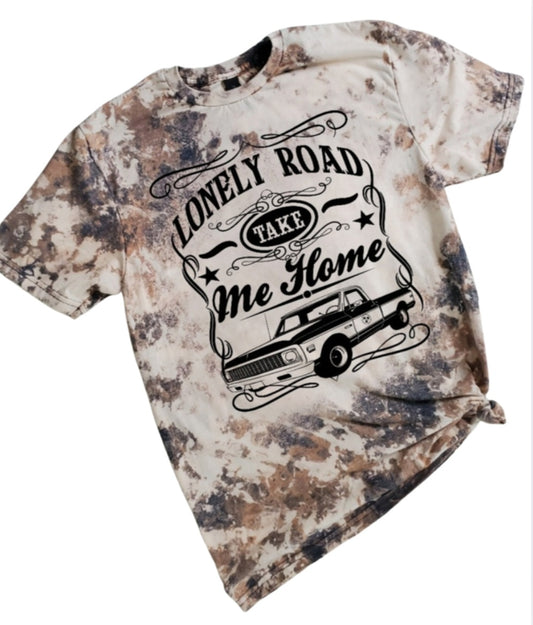 Lonely Road Take Me Home Bleached tee