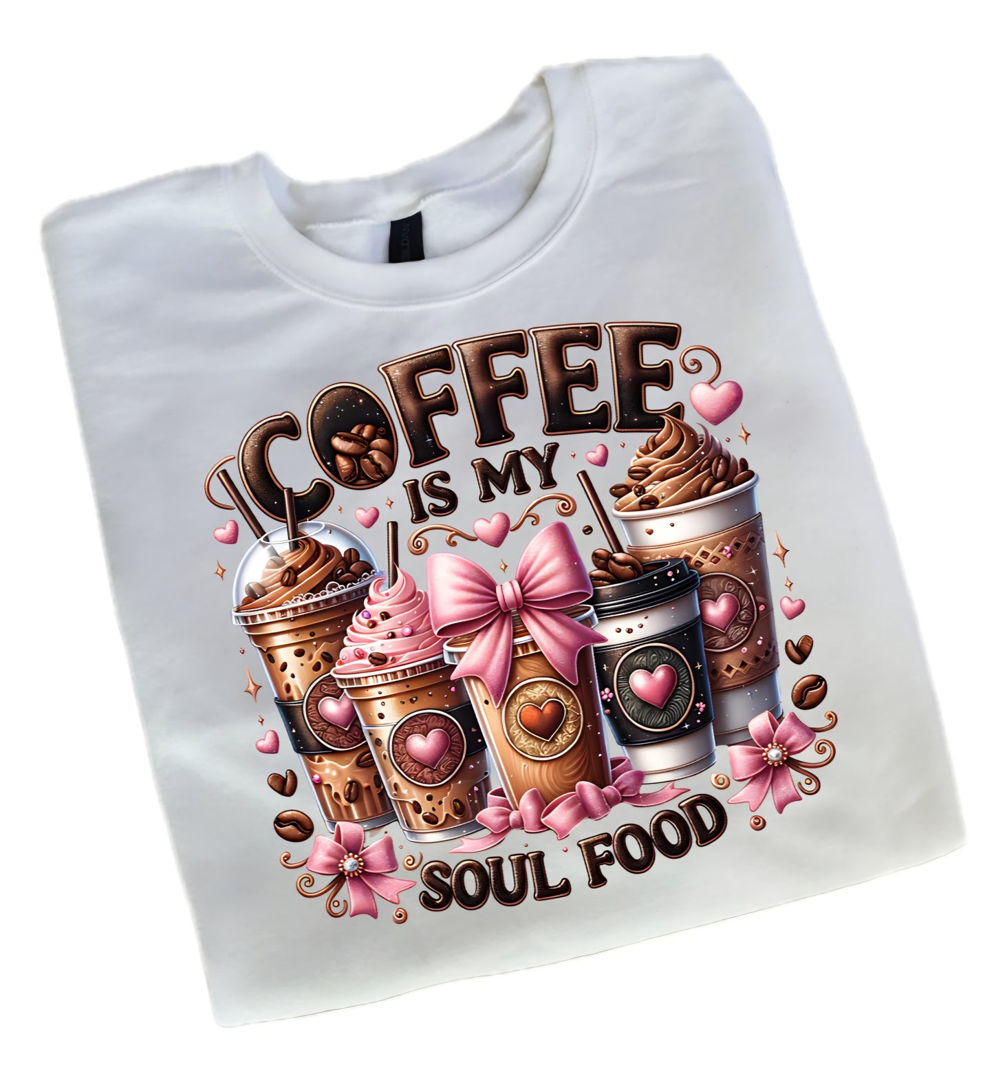 Coffee Is My Soul Food White Sweatshirt
