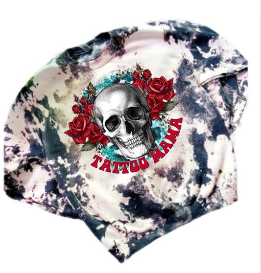Tattoo Mama Skull Bleached Sweatshirt