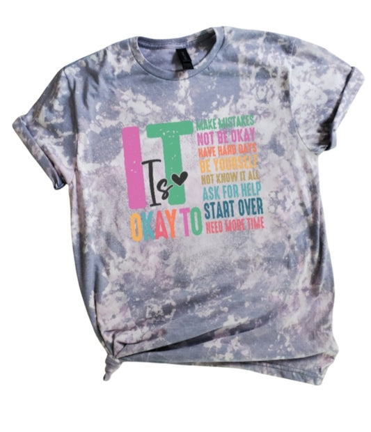 It's Okay To Make Mistake List Bleached Tee