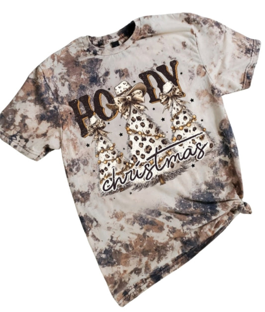 Western Howdy Cowhide Bleached Tee