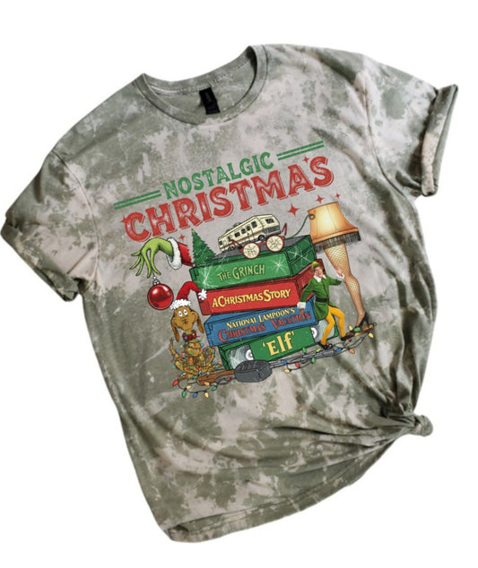 Nostalgic Christmas Classic Movie Bleached Tee