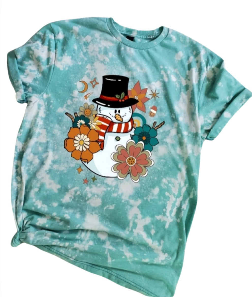 Retro Snowman Bleached Tee