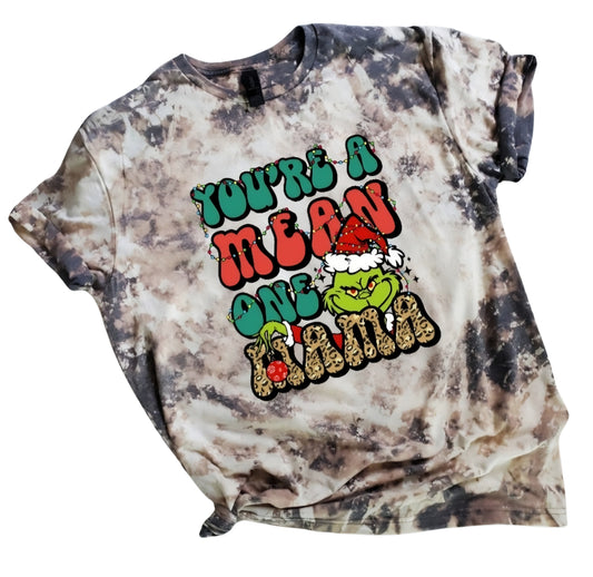 Grinch One Mean Mama Bleached Tee