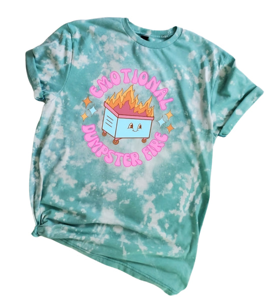 Emotional Dumpster Fire Bleached Tee