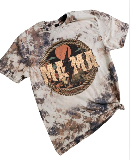 Western Mama Cowhide Bleached tee