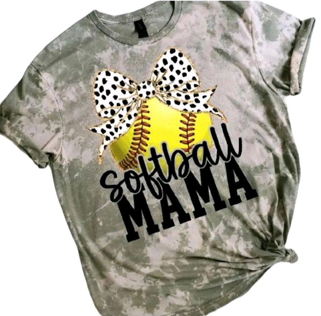 Softball Mom Bleached Tee