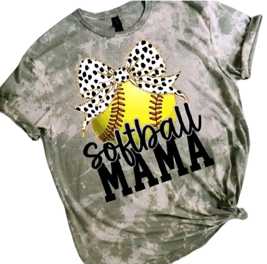 Softball Mom Bleached Tee